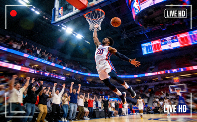 篮球直播高清信号画面 - NBA赛场球员扣篮瞬间，观众热烈欢呼